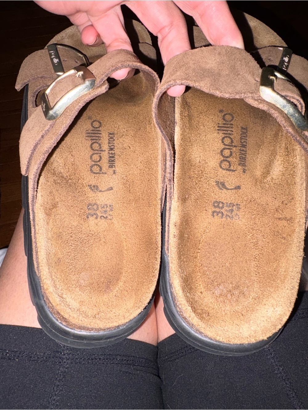 Birkenstock Papillon Brown Suede Slide Sandals Size 38 - Picture 7 of 7